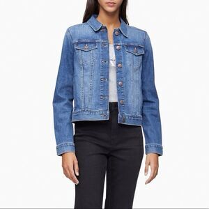 Calvin Klein Women's Classic Denim Jean Jacket in Runaway Blue Size Medium